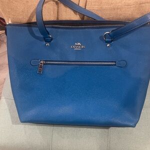 Coach Royal Blue Leather Tote